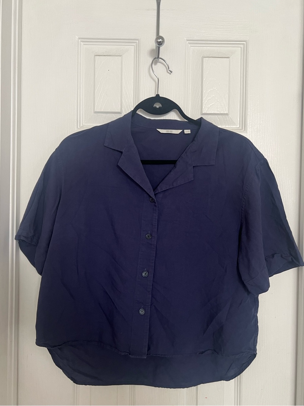 Uniqlo Linen Blend Open Collar Shirt